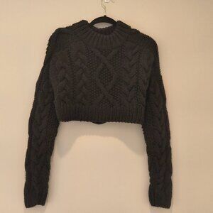 DKNY Open Back Cable Knit Sweater Size L